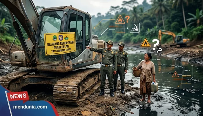 Sungai Cidadap Menghitam, Tim Gabungan Jabar Segel Tambang Ilegal di Sukabumi